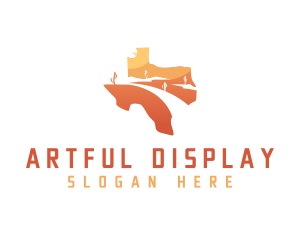 Texas desert Map logo design