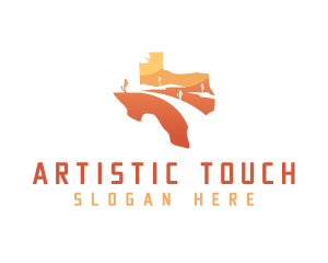 Texas desert Map logo design