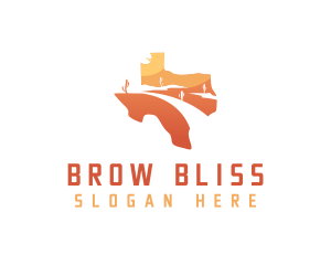 Texas desert Map logo design