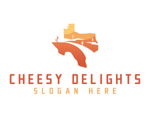 Texas desert Map logo design