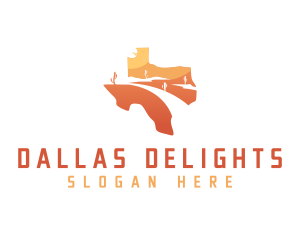 Texas desert Map logo design