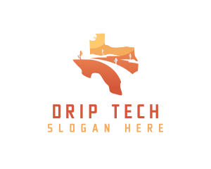 Texas desert Map logo design