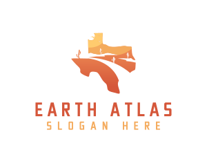 Geography - Texas desert Map logo design