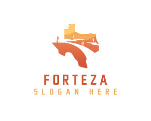 Texas desert Map logo design