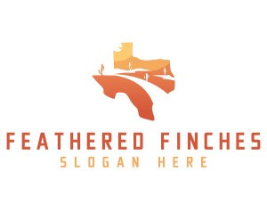 Texas desert Map logo design