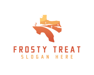 Texas desert Map logo design