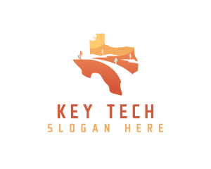 Texas desert Map logo design