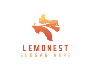 Idaho - Texas desert Map logo design
