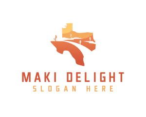 Texas desert Map logo design