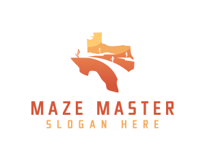 Texas desert Map logo design