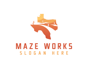 Texas desert Map logo design