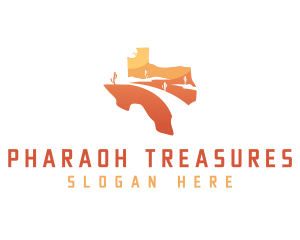 Texas desert Map logo design