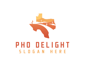 Texas desert Map logo design