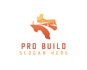 Texas desert Map logo design