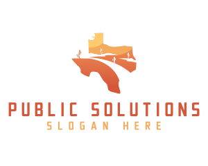 Government - Texas desert Map logo design