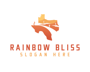 Texas desert Map logo design