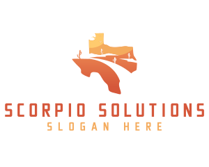 Texas desert Map logo design