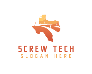 Texas desert Map logo design