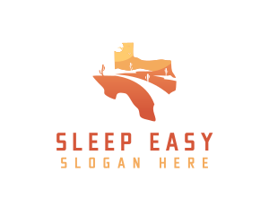 Texas desert Map logo design