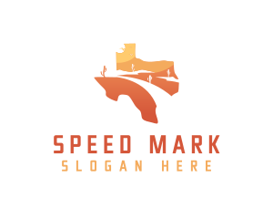 Texas desert Map logo design