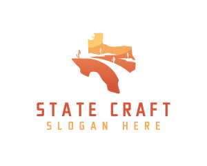 State - Texas desert Map logo design