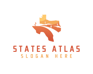 Texas desert Map logo design