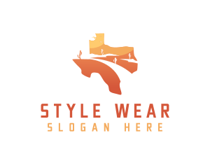 Texas desert Map logo design