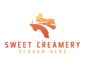 Texas desert Map logo design