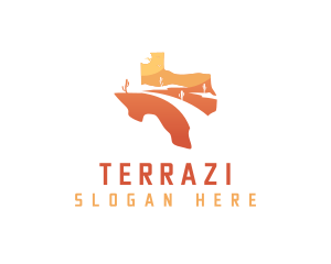 Texas desert Map logo design