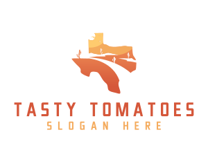 Texas desert Map logo design