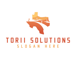 Texas desert Map logo design