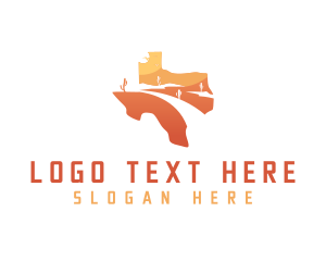 Country - Texas desert Map logo design