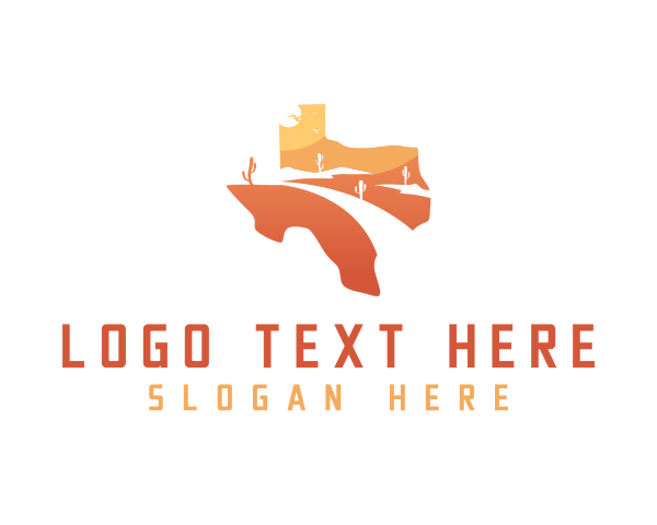 Texas - Texas desert Map logo design