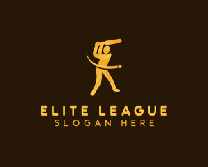 League - Cricket League Player logo design