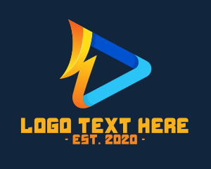 Lightning Bolt - Thunder Media Player logo design