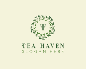 Organic Botanical Wreath logo design