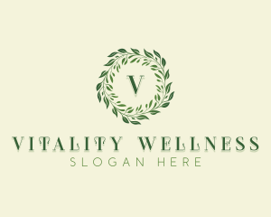 Organic Botanical Wreath logo design