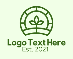 Botanical - Green Seedling  Farm logo design