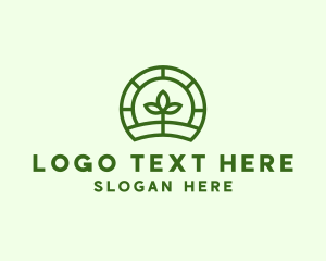 Botanical - Green Seedling  Farm logo design