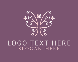 Insect - Feminine Butterfly Wings logo design