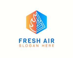 Heating Cooling Thermal logo design