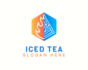 Heating Cooling Thermal logo design