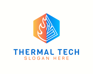 Heating Cooling Thermal logo design