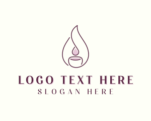 Flame - Candle Flame Candlelight logo design