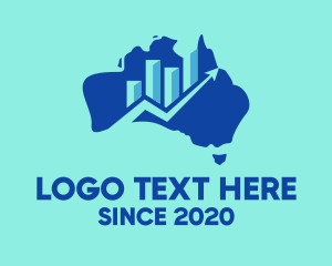 Statistic - Australian Economy Map logo design