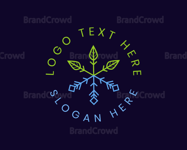 Eco Plant Snowflake Logo