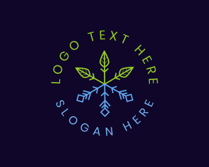 Eco - Eco Plant Snowflake logo design