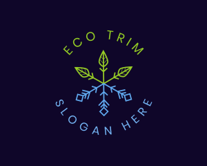 Eco Plant Snowflake logo design