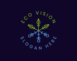 Eco Plant Snowflake logo design