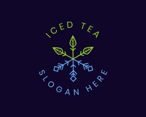 Eco Plant Snowflake logo design